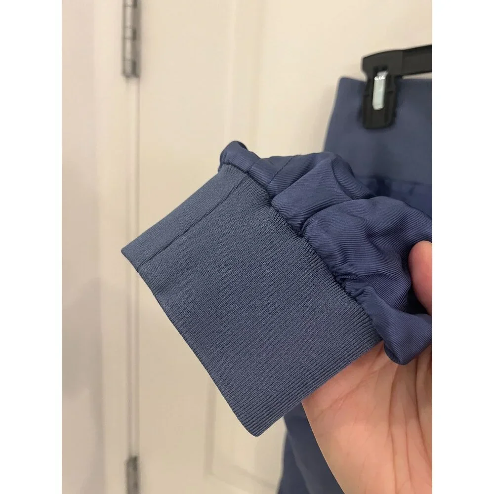 NWOT CINQ À SEPT Giles Cupro Crop Cargo Joggers Blue Thunderstorm Sz SMALL - Picture 8 of 12